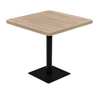 vidaXL Mesa Cuadrada Bar Bistró 80x80x75 Acero Roble Mesilla Mueble Auxiliar
