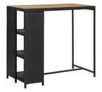 vidaXL Mesa bar estante almacenaje 120x60x110 cm ratán sintético negro