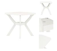 vidaXL Mesa bistró blanca de 70x70x72 cm, de plástico - Mesas de jardín