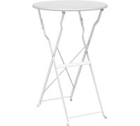 vidaXL Mesa bistró blanca, diámetro 50 cm, altura 71 cm, acero con revestimiento de pintura en polvo