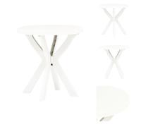 vidaXL Mesa bistró blanca, diámetro 70 cm, de plástico - Mesas de jardín