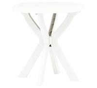vidaXL Mesa bistró Ø70 cm – Tablero plástico para exterior – Blanco