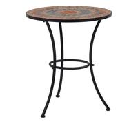 vidaXL Mesa bistro de mosaico cerámica 60 cm en color Gris/Naranja y gris/Marrón | estructura resistente ideal para salón dormitorio o estudio