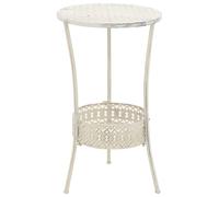 vidaXL Mesa bistró estilo vintage metal redonda 40x70 cm blanca