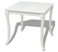 vidaXL Mesa de comedor 80x80x76 cm Blanco brillante Cuadrada