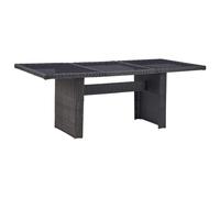 vidaXL Mesa comedor jardín vidrio ratán sintético negro 200x100x74 cm