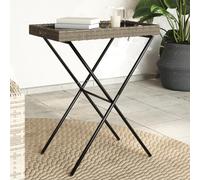 vidaXL Mesa con bandeja plegable ratán sintético gris 65x40x75 cm