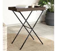 vidaXL Mesa con bandeja plegable ratán sintético marrón 65x40x75 cm