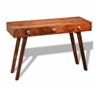 vidaXL Mesa consola con 3 cajones madera maciza acacia 76 cm
