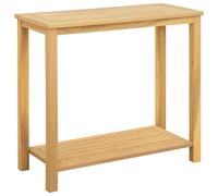 vidaXL Mesa consola de jardín con estante Acacia clara 80x35x75 cm, superficie rústica