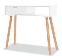 vidaXL Mesa Consola de Madera Maciza de Pino Blanca 80x30x72 cm