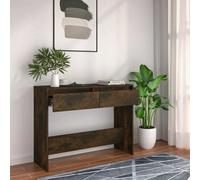 vidaXL Mesa consola de roble ahumado, 100x35x76,5 cm, material de madera - Mesa consola - Mesas consola - Mesa auxiliar - Mesa de entrada