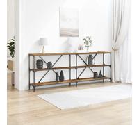 vidaXL Mesa Consola Madera vieja 200 x 30 x 75 cm Madera de ingeniería