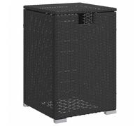 vidaXL Mesa Cubierta para Bombona de Propano, Mesita de Tanque de Gas, Caja Almacenamiento de Bombona de Propano, Mueble Exterior, Ratán Negro