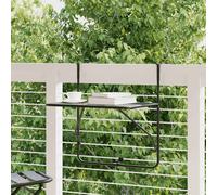 vidaXL Mesa de balcón de acero negro 60x40 cm