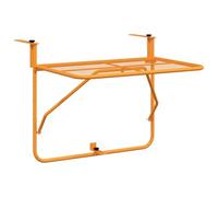 vidaXL Mesa de Balcón Mesita Colgante Plegable Auxiliar Terraza Patio Porche Barandilla Decoración Adorno Macetas Acero Amarillo 60x40 cm
