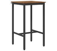 vidaXL Mesa de Bar 52 x 52 x 110 cm Madera de ingeniería Rectangular, Mesa de Bar Rectangular Moderna para Sala, Elegante y Funcional, Estructura de Madera y Acero