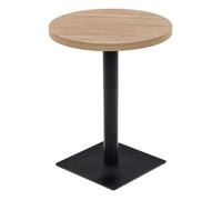 vidaXL Mesa de bar bistró redonda MDF y acero 60x75 cm color roble