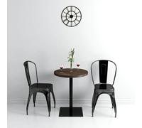 vidaXL Mesa de bar bistró MDF y acero redonda fresno oscuro 60x75 cm