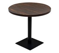 Vidaxl mesa de bar bistró mdf y acero redonda fresno oscuro 80x75 cm