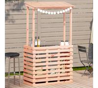 vidaXL Mesa de bar de jardín con techo madera maciza 112,5x57x195,5 cm