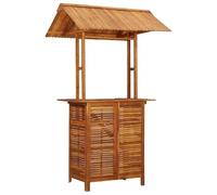 vidaXL Mesa de Bar Jardín con Tejado Madera Acacia Mobiliario Decoración Diseño Elegante Moderna Robusta Duradera Estable Práctica Útil 113x106x217cm
