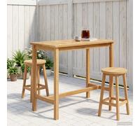 vidaXL Mesa de Bar Natural 110 x 60 x 105 cm Teak Sólido