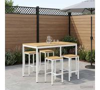 vidaXL Mesa de Bar para Jardín Blanco 147 x 88,5 x 105 cm
