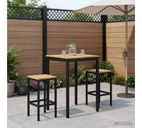 vidaXL Mesa de Bar para Jardín Blanco y Negro 70 x 68,5 x 105 cm