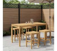 vidaXL Mesa de Bar para Jardín Blanqueado 196 x 80,5 x 105 cm