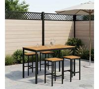 vidaXL Mesa de Bar para Jardín Blanco y Negro 147 x 88,5 x 105 cm