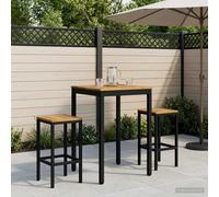 vidaXL Mesa de Bar para Jardín Blanco y Negro 60 x 60,5 x 105 cm