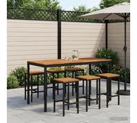 vidaXL Mesa de Bar para Jardín NAARDEN Blanco lavado y negro