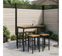 vidaXL Mesa de Bar para Jardín Blanco y Negro 108,5 x 55 x 105 cm