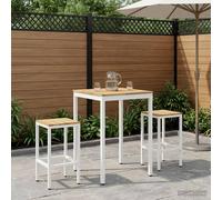 vidaXL Mesa de Bar para Jardín Blanco 70 x 68,5 x 105 cm