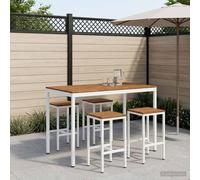 vidaXL Mesa de Bar para Jardín Natural y Blanco 147 x 88,5 x 105 cm