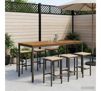 vidaXL Mesa de Bar para Jardín NAARDEN Natural y Café
