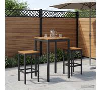 vidaXL Mesa de Bar para Jardín Natural y Negro 60 x 60,5 x 105 cm