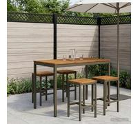 vidaXL Mesa de Bar para Jardín Natural y Café 141 x 80,5 x 105 cm