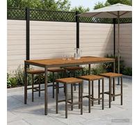 vidaXL Mesa de Bar para Jardín Natural y Café 196 x 100,5 x 105 cm