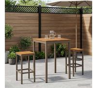 vidaXL Mesa de Bar para Jardín Natural y Café 70 x 68,5 x 105 cm