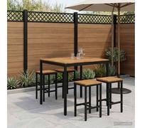vidaXL Mesa de Bar para Jardín Natural y negro 110 x 108,5 x 105 cm