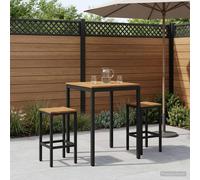 vidaXL Mesa de Bar para Jardín Natural y negro 80 x 80,5 x 105 cm