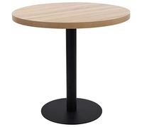 vidaXL Mesa de bistró con tablero redondo MDF — Marrón claro 80 cm