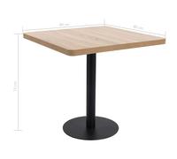 vidaXL Mesa de bistró MDF marrón claro 80x80 cm Marrón