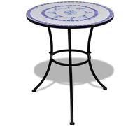 vidaXL Mesa de Bistro terraza Mosaico Azul y Blanco 60 cm