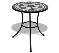 vidaXL Mesa de bistro terraza mosaico negro y blanco 60 cm