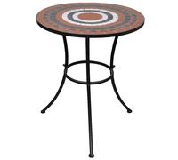 vidaXL Mesa de bistro terraza mosaico terracota y blanco 60 cm