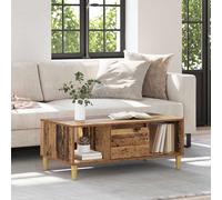 vidaXL Mesa de Café con cajón Madera envejecida 90 x 50 x 26.5 cm