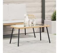 vidaXL Mesa de Café Marrón y Negro 90 x 45 x 43 cm ratán sintético